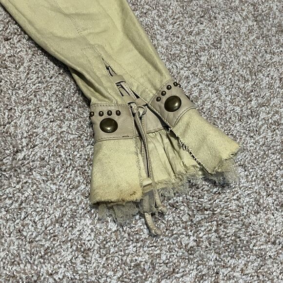 DOUBLE D RANCH Women's XS Beige Tan Studded Western Shirt Jacket Coat LEATHER - Picture 14 of 16